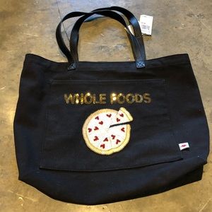 NWT Bow & Drape Whole Foods Canvas Sequin Tote Bag
